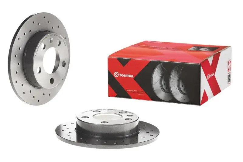Brembo Cross-Drilled Front Brake Rotors For 1993–2001 Subaru Impreza And 1990–2001 Legacy – Uv-Coated Premium Xtra Series 1