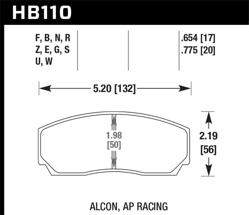 Hawk Dtc-80 Race Brake Pads – Compatible With Ap Racing Calipers, 17Mm Thickness 1