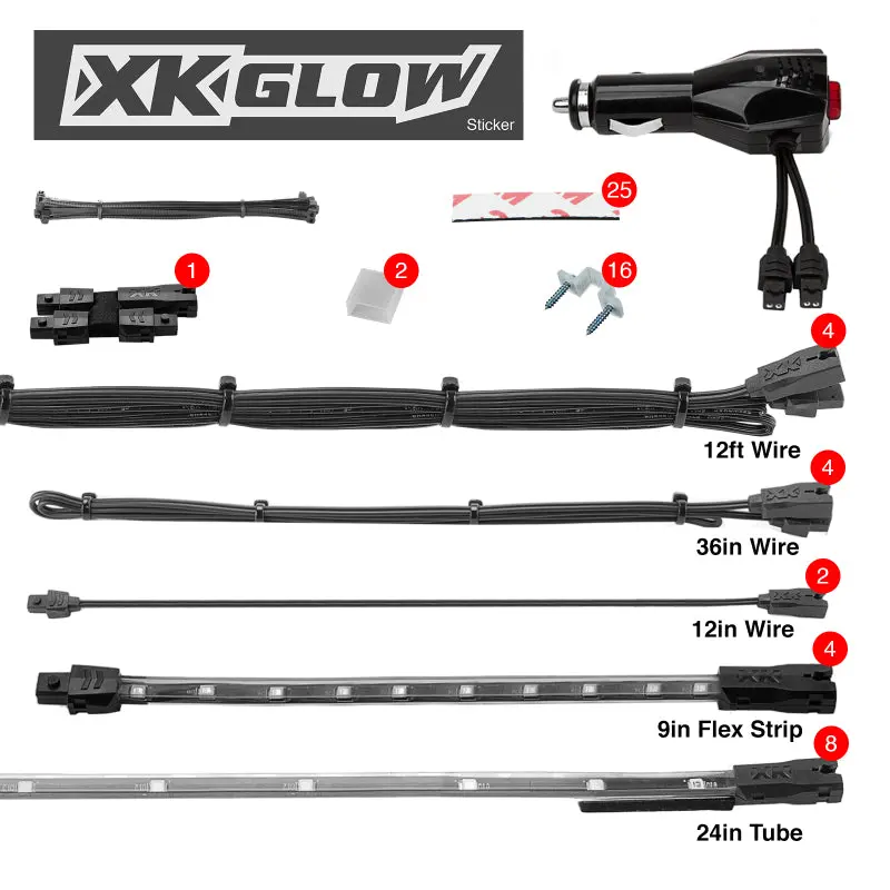 Xk Glow Amber Underglow Led Accent Light Kit – 8X24-Inch + 4X8-Inch Strip, Single-Color Illumination 1