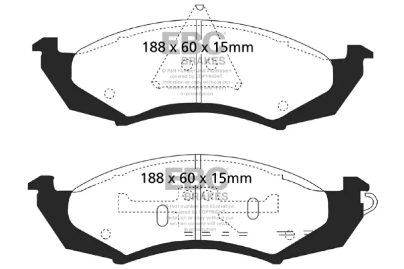 Ebc Redstuff High-Performance Front Brake Pads For 1989–1991 Ford Thunderbird 3.8L 1