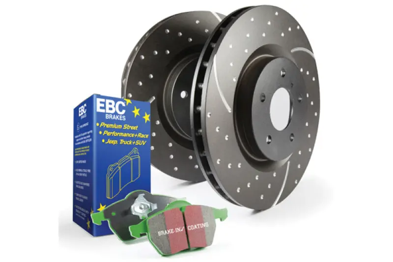 Ebc Greenstuff Brake Kit S3: Premium Pads + Drilled & Grooved Rotors 1
