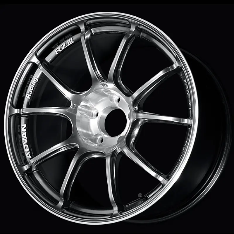 Advan Rziii 18X9.5 Inch Alloy Wheel With +25 Offset, 5X114.3 Bolt Pattern, 73Mm Hub Bore – Hyper Platinum Black & Diamond-Cut Finish 1