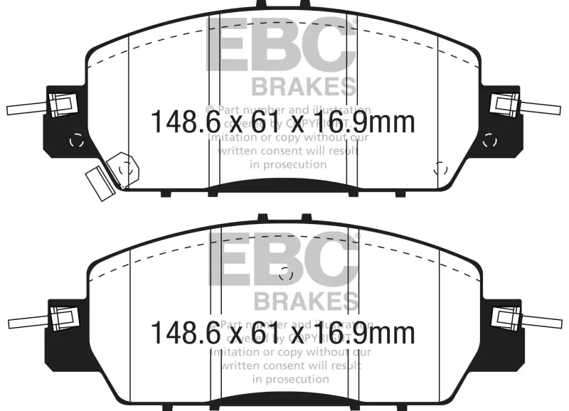 Ebc Ultimax2 Front Brake Pads For 2016+ Honda Accord Lx Sedan 2.4L 1