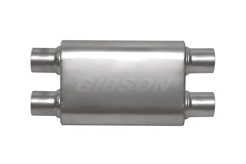 Gibson Cft Superflow Dual-Inlet/Dual-Outlet Oval Muffler – 4"X9"X13", 2.25" Stainless Steel Inlet/Outlet 1