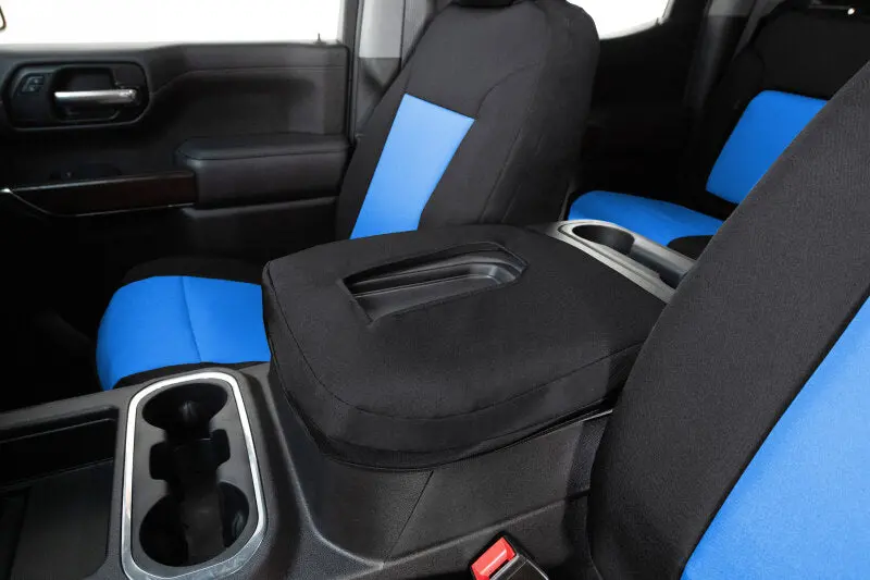 Covercraft Endura Precisionfit Second Row Seat Covers For 2023–2024 Ford Super Duty – Blue/Black Colorway 1