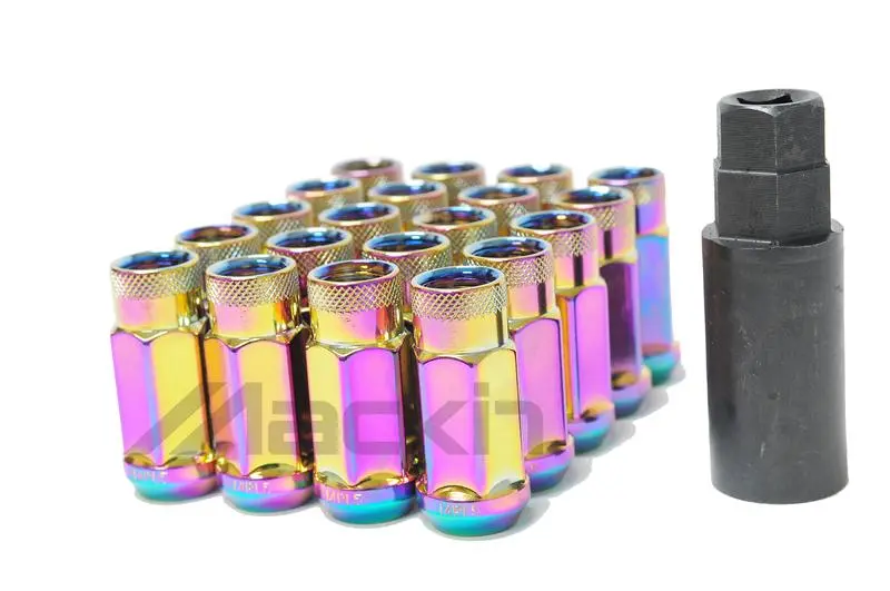 Wheel Mate Chrome Neon Open-End Lug Nut Set – 20-Piece, 14Mm X 1.50 Thread Pitch 1