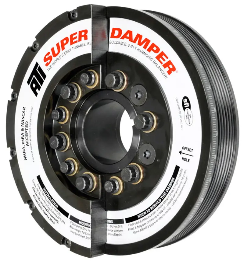 Ati Super Damper – 7.425" Steel Harmonic Balancer With 6 Grooves, Designed For 2001–2005 Duramax Lb7/Lly Diesel Engines 1