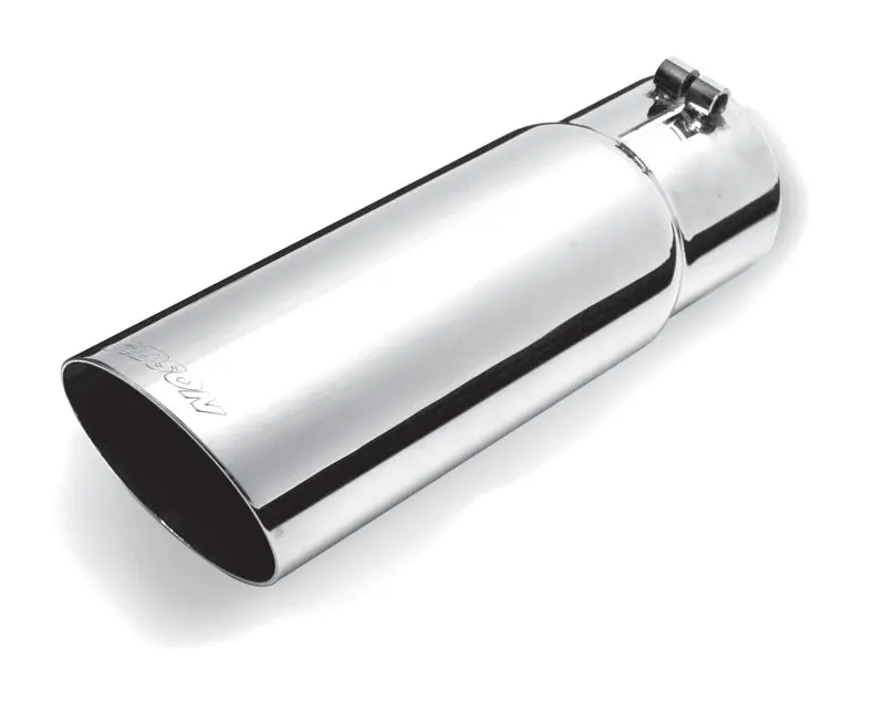 Gibson Round Single Wall Angle-Cut Tip - 4In Od/3In Inlet/7.5In Length - Stainless 1
