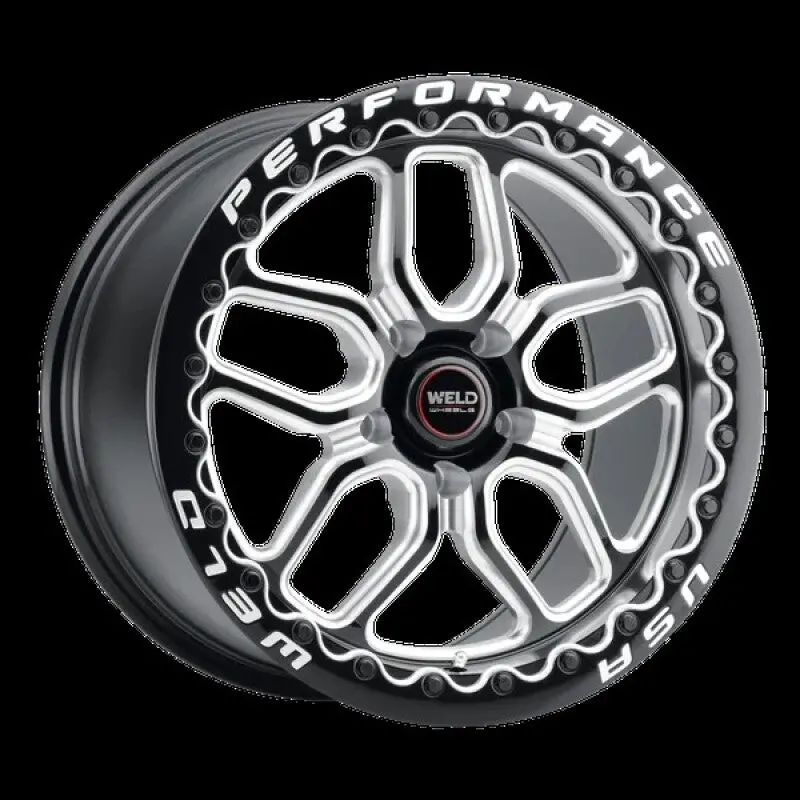 Weld Laguna Drag Beadlock Wheel – 15X10", 5X114.3Mm, Et50, Gloss Black, 7.50" Backspace, Mil Spec Dia 78.1 1