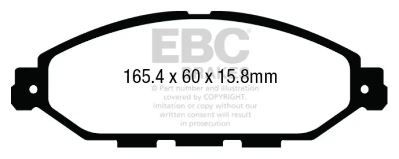 Ebc Redstuff High-Performance Front Brake Pads For 2015+ Nissan Murano (3.5L) 1