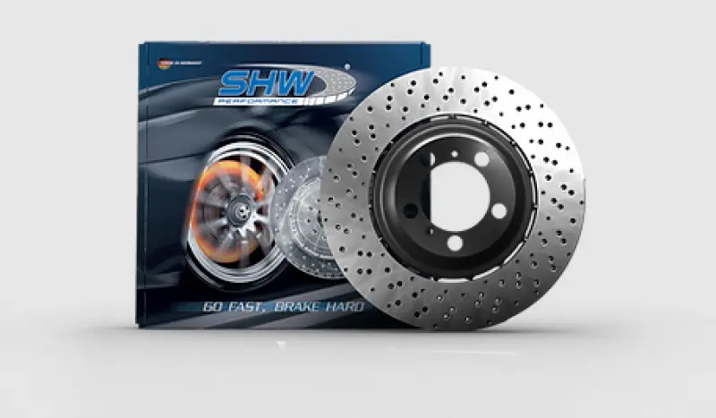Shw Cross-Drilled Lightweight Front Brake Rotor For 2003 Audi Rs6 (4B3615301E) 1
