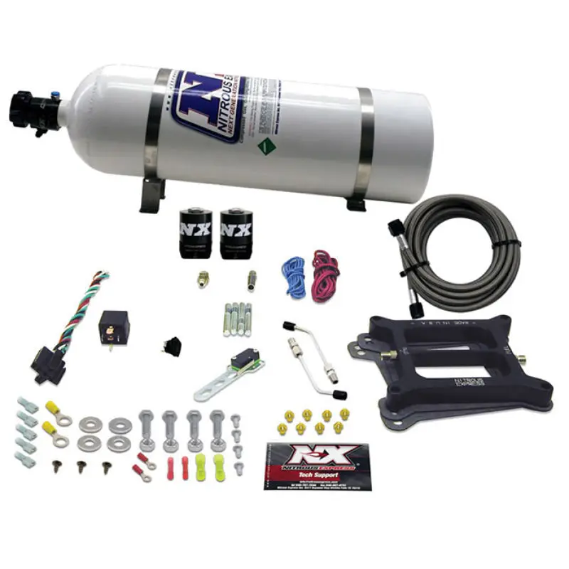 Nitrous Express 4150 4-Bbl/Gasoline Nitrous Kit (100-500Hp) W/15Lb Bottle 1