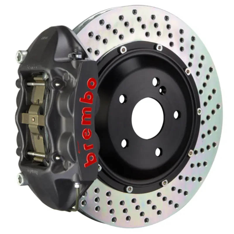 Brembo Rear Big Brake Kit For 2008–2012 Maserati Quattroporte Gts – 380X28Mm Drilled Two-Piece Rotors, Black Calipers 1