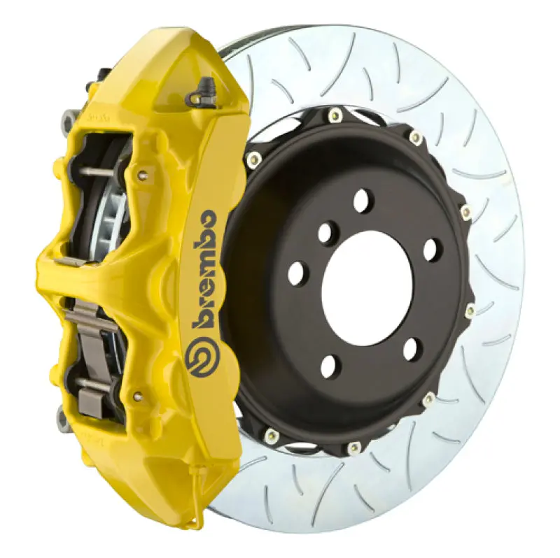 Brembo 22+ Golf R/22+ S3 Front Gt Bbk 6 Piston Cast 380X34 2Pc Rotor Slotted Type3- Yellow 1