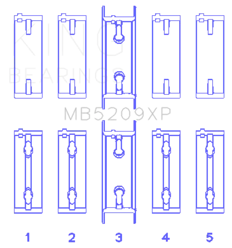 King Performance Main Bearing Set For Mitsubishi 4G63/4G64 – 7-Bolt, 2Nd Gen Dsm & Evo I–Iv 1