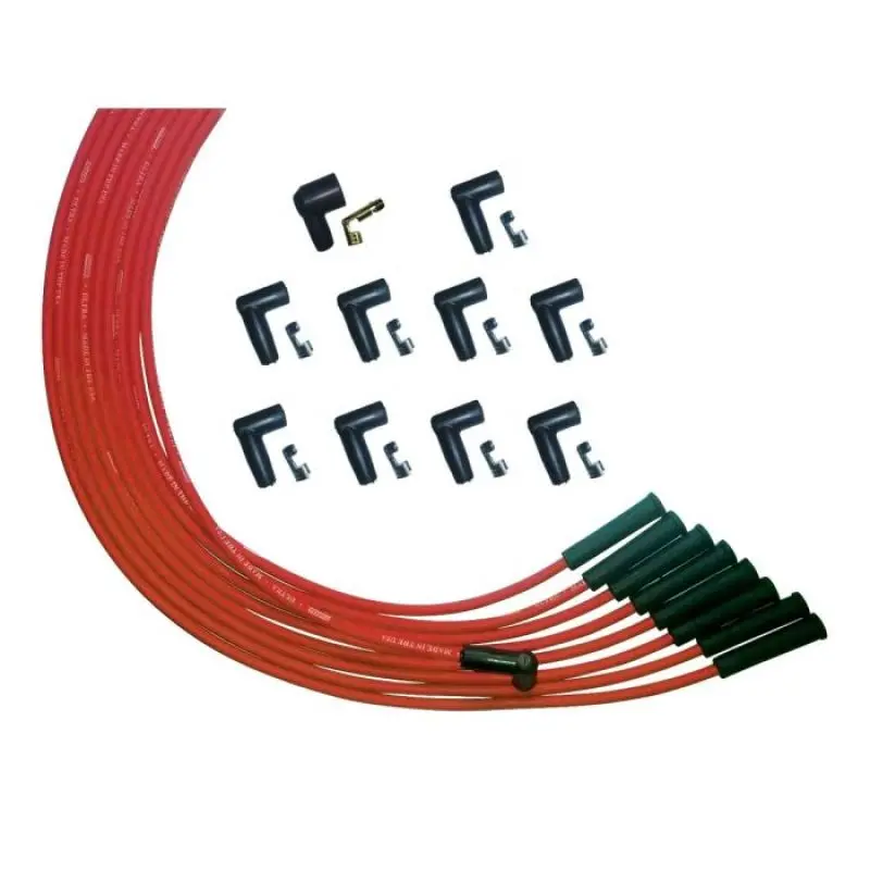 Moroso Universal Hei Spark Plug Wire Set For V8 Engines – Unsleeved Ultra-Performance Red Wires 1