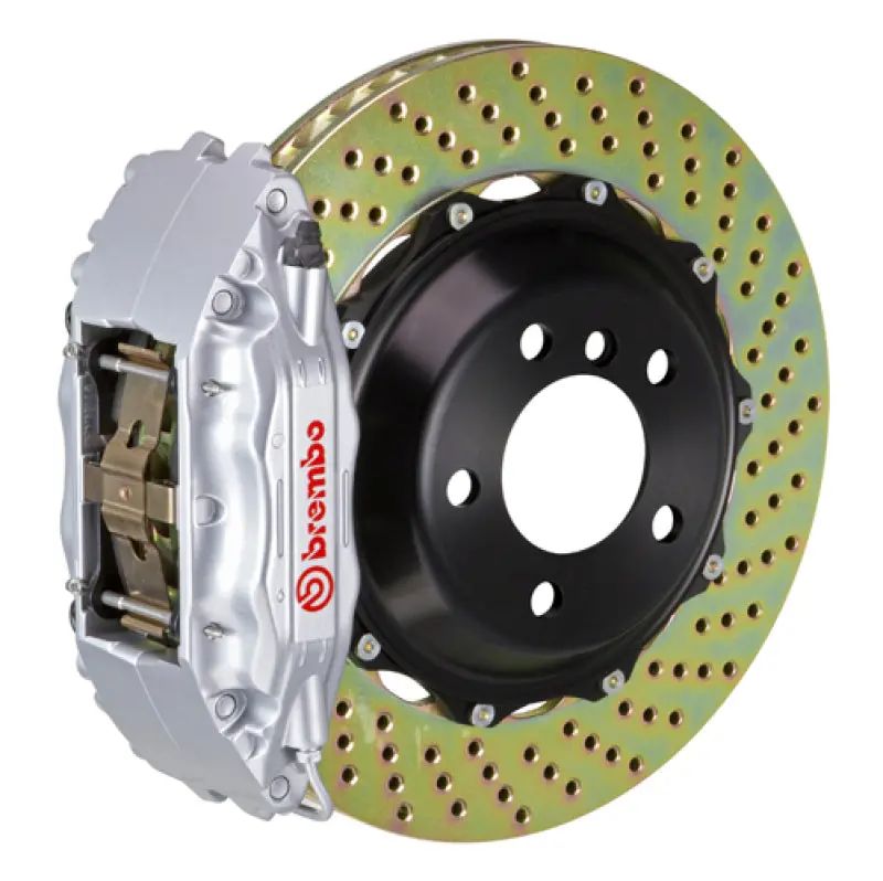 Brembo Front Gt Big Brake Kit For Mitsubishi Lancer Evo Vi–Ix (1999–2007) — 6-Piston Calipers, 355X32Mm Drilled Two-Piece Rotors, Silver 1