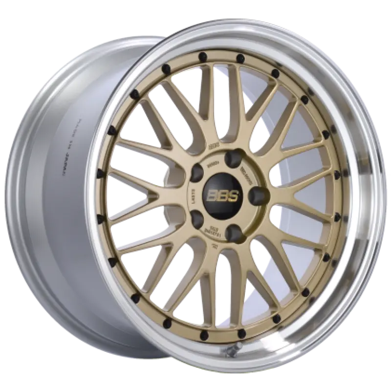 Bbs Lm Forged Alloy Wheel – 18X9.5", 5X114.3, Et38, Gold Center With Diamond-Cut Lip, -82Mm Offset 1