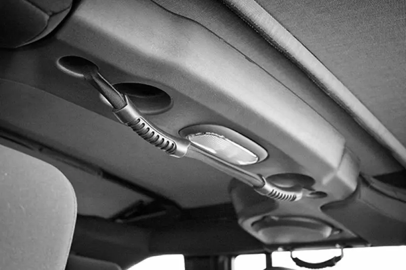 Rugged Ridge Black Dual Rear Grab Handles For 2007–2018 Jeep Wrangler Unlimited Jk 1