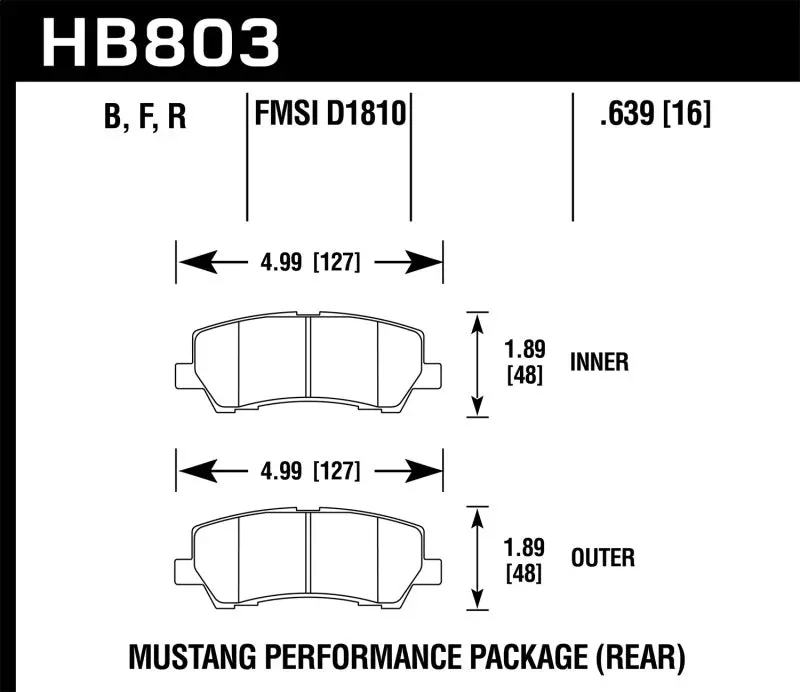 Hawk Dtc-60 High-Performance Rear Brake Pads For 2015–2017 Ford Mustang 1