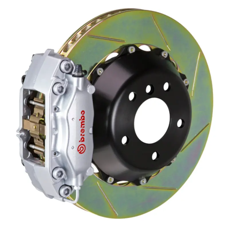 Brembo 91-94 964 Turbo/3.6 Turbo Rear Gt Bbk 4 Piston Cast 345X28 2Pc Rotor Slotted Type1-Silver 1