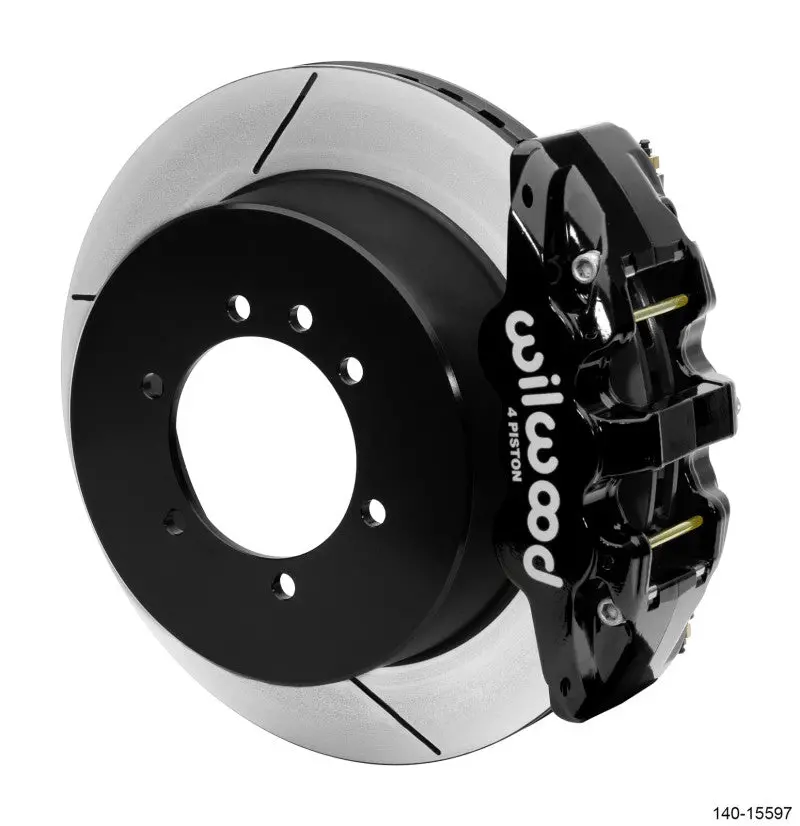 Wilwood Aero4 Rear Big Brake Kit — 14.25" Black Drilled Rotors With Lines For 1997–2018 Nissan Patrol Y61 1
