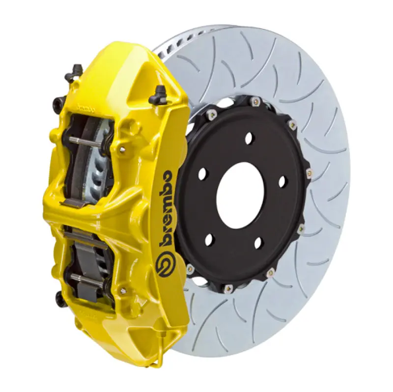 Brembo Front Big Brake Kit For 2019–2022 Hyundai Veloster N – 6-Piston Calipers, 350X34Mm Two-Piece Slotted Rotors, Yellow Finish 1